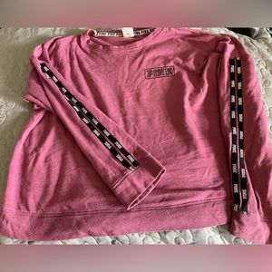 PINK: sweatshirt with black racing stripes